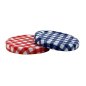 100 x 63mm Blue Gingham lids