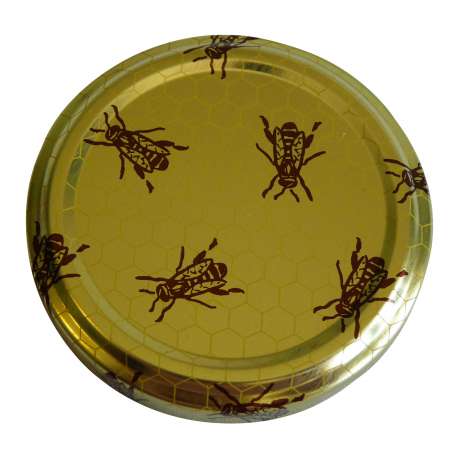 63mm Bee on Honeycomb lids - Pack of 100