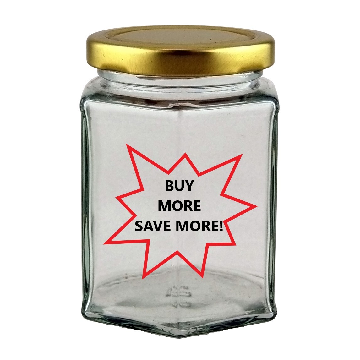3300 x 280ml Hexagonal Jars & lids