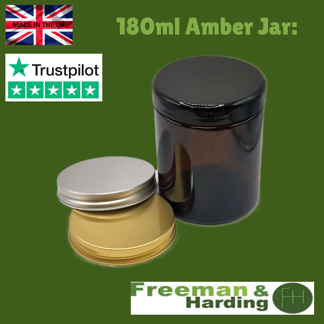 42 x 6oz 180ml Amber Glass Jar