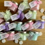 Wedding favours by Eloise using a 1oz mini jam jar