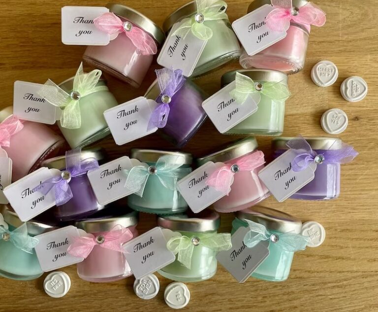 Wedding favours by Eloise using a 1oz mini jam jar